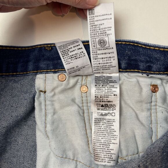 Levis 501 Jeans Men's Size 42x32 Blue Denim Button Fly Original Regular Fit - Picture 7 of 13